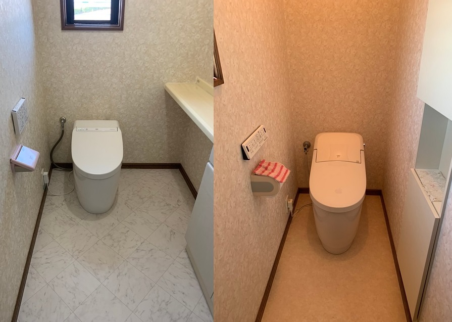 1階トイレ交換＆1階⇒2階トイレ移設リフォーム@磐田市K様邸